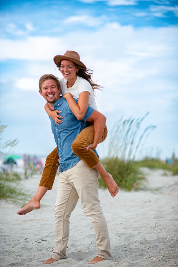 Couple portrait session on the beach